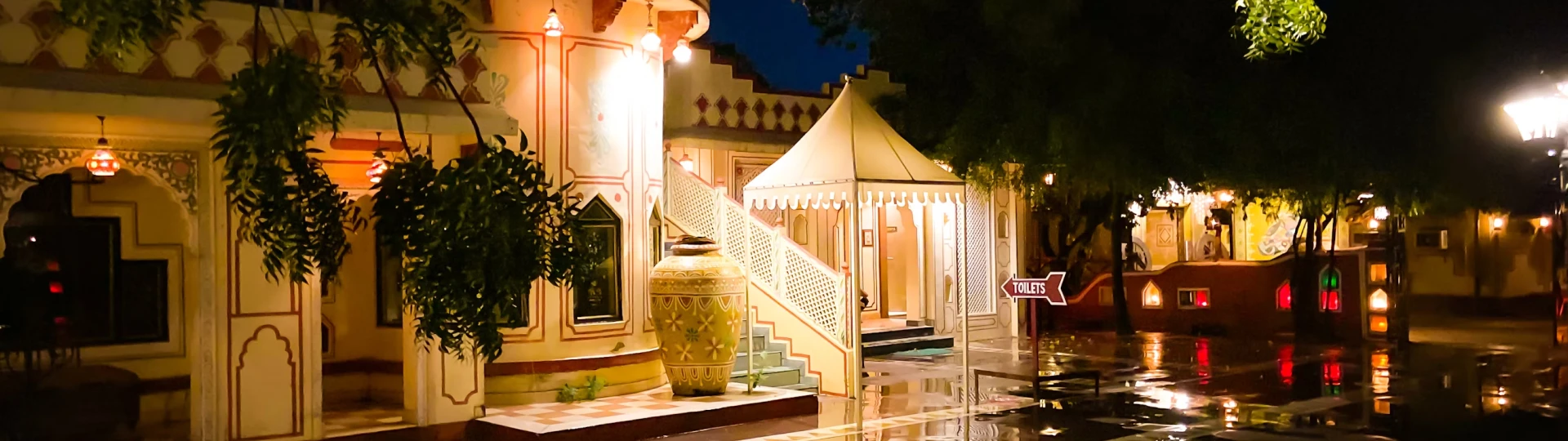 exterior commercial store full of lights